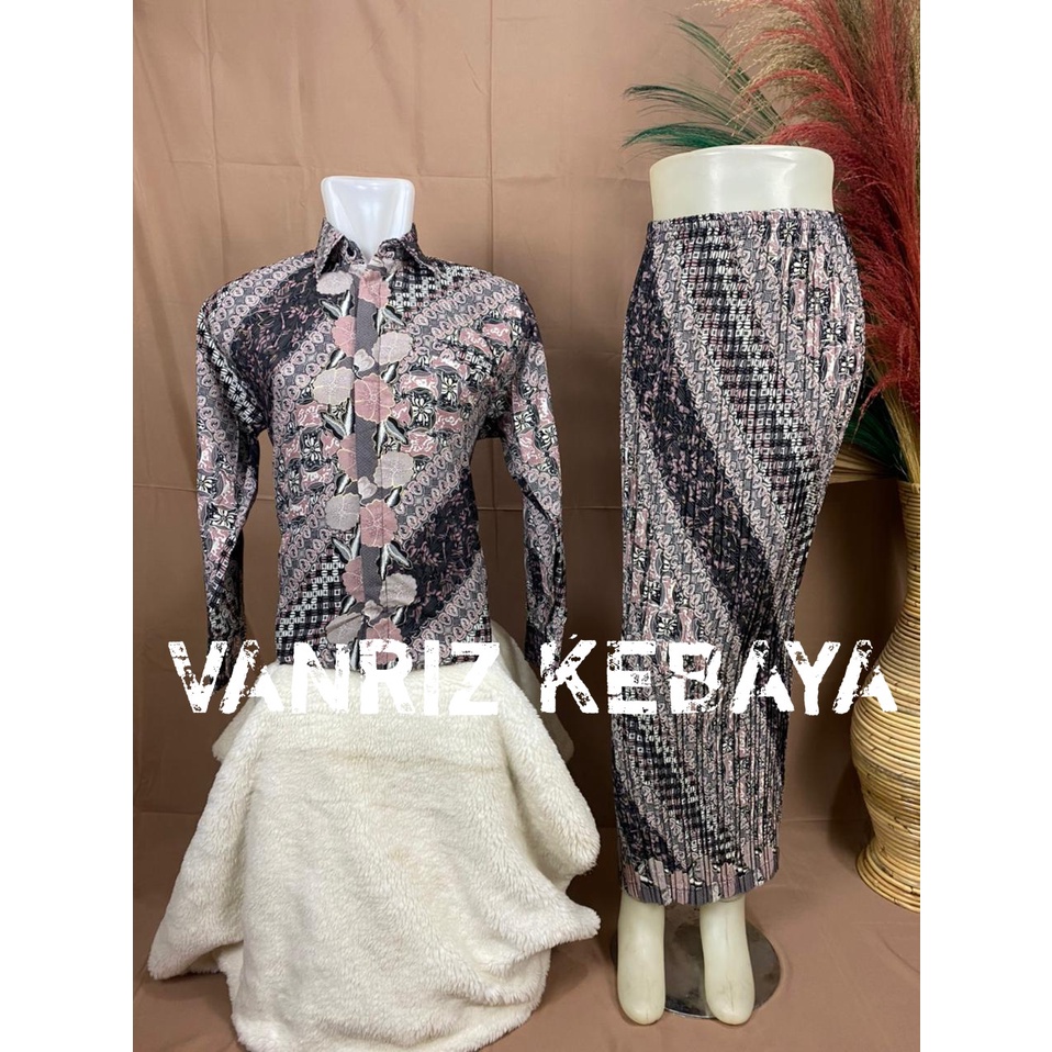 BATIK COUPLE / BAJU BATIK COUPLE / BATIK SET / BATIK LENGAN PANJANG / BATIK COUPLE ROK PLISKET / ROK PLISKET BATIK COUPLE