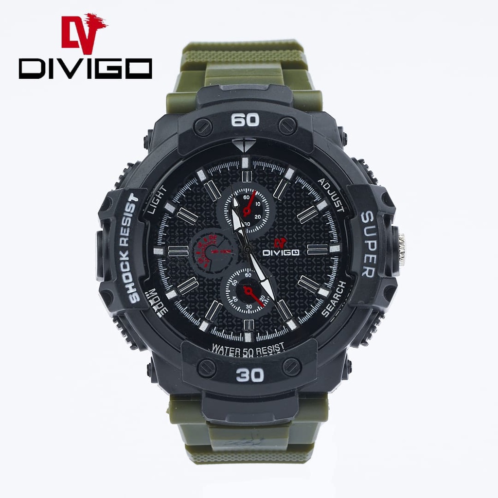 Beta0909 Jam Tangan Pria Divigo Analog Sport Strab Rubber Tahan Air W-73