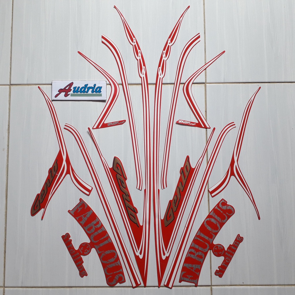 Striping Stiker Motor Honda Genio 110 Fabulous 2019 Merah