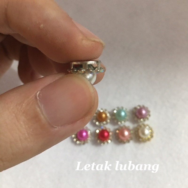 Manik Resin Permata Mutiara Cangkang (8pcs)