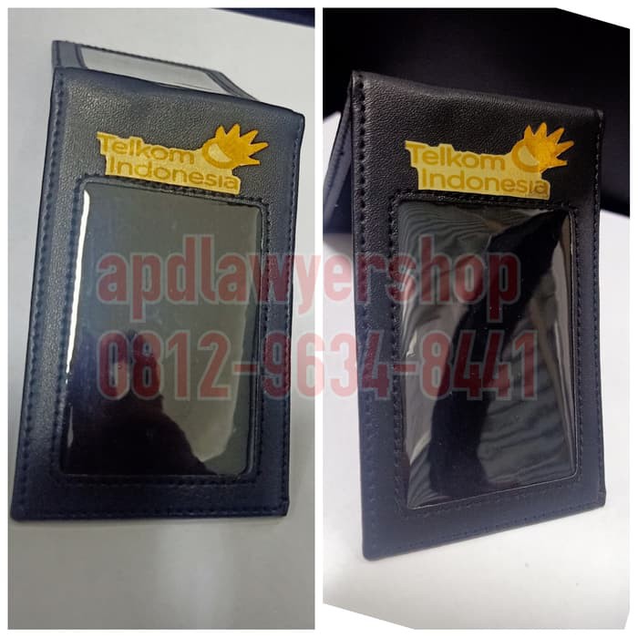 

Name Tag Id Card Tempat Kartu 2 Slot Card Kulit Logo TELKOM Magnet