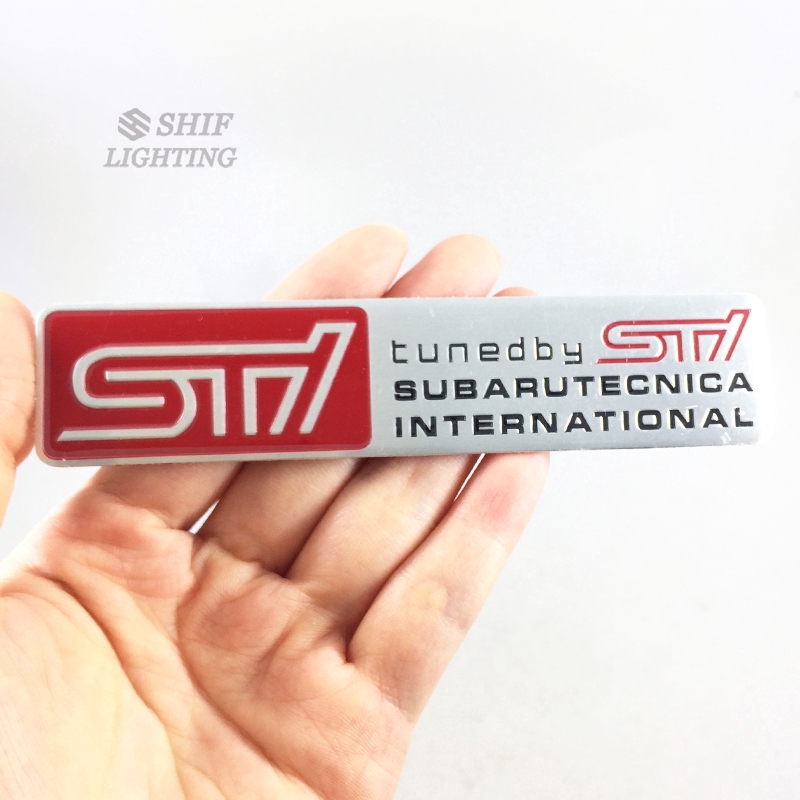 1pc Stiker Emblem Logo STI SUBARU WRC Bahan Aluminum Untuk Bagasi Belakang Mobil