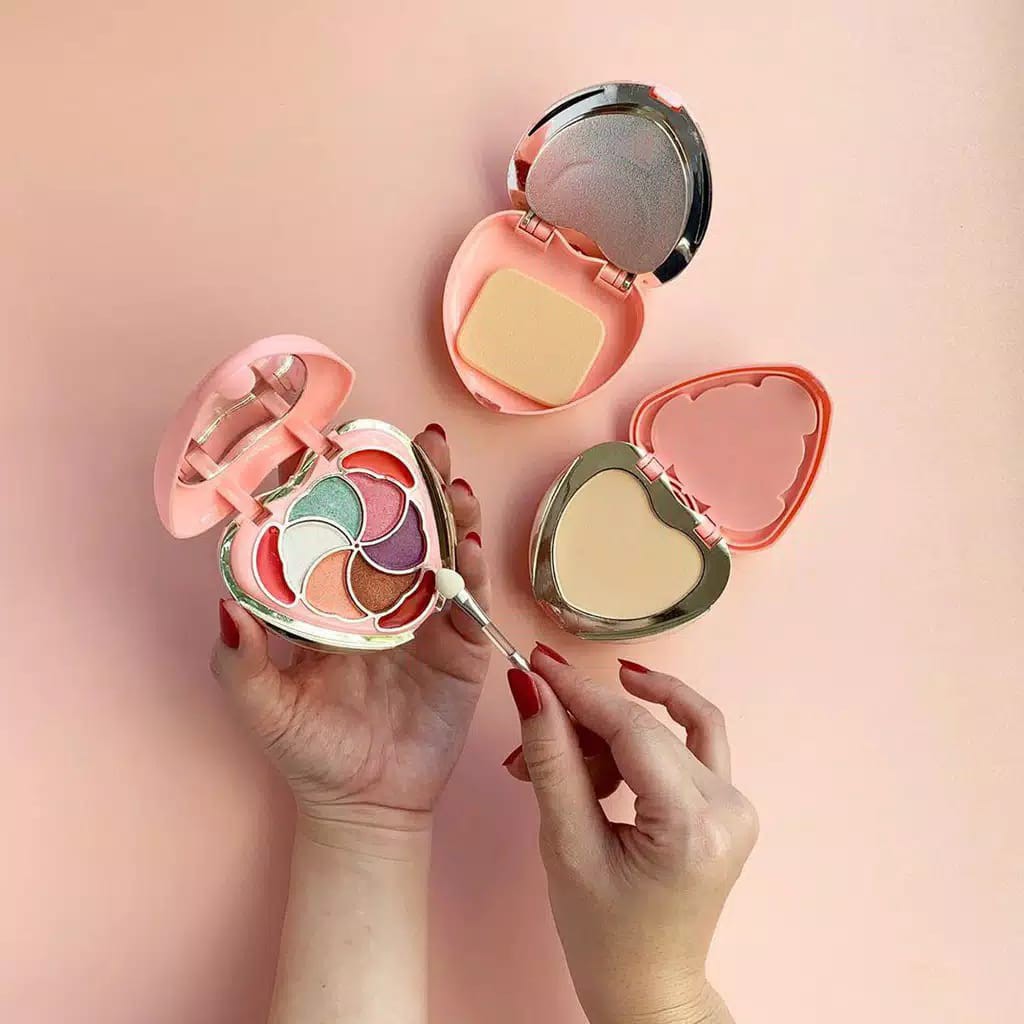 BEDAK IMPLORA SET COMPLETE +  EYESHADOW  (BENTUK HATI ) by Ewagrosir