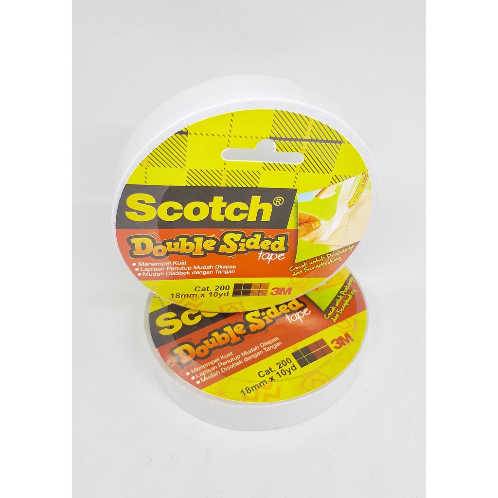 3M Scotch Double Tape/ Double Sided Tape 18mm x 10 Yd