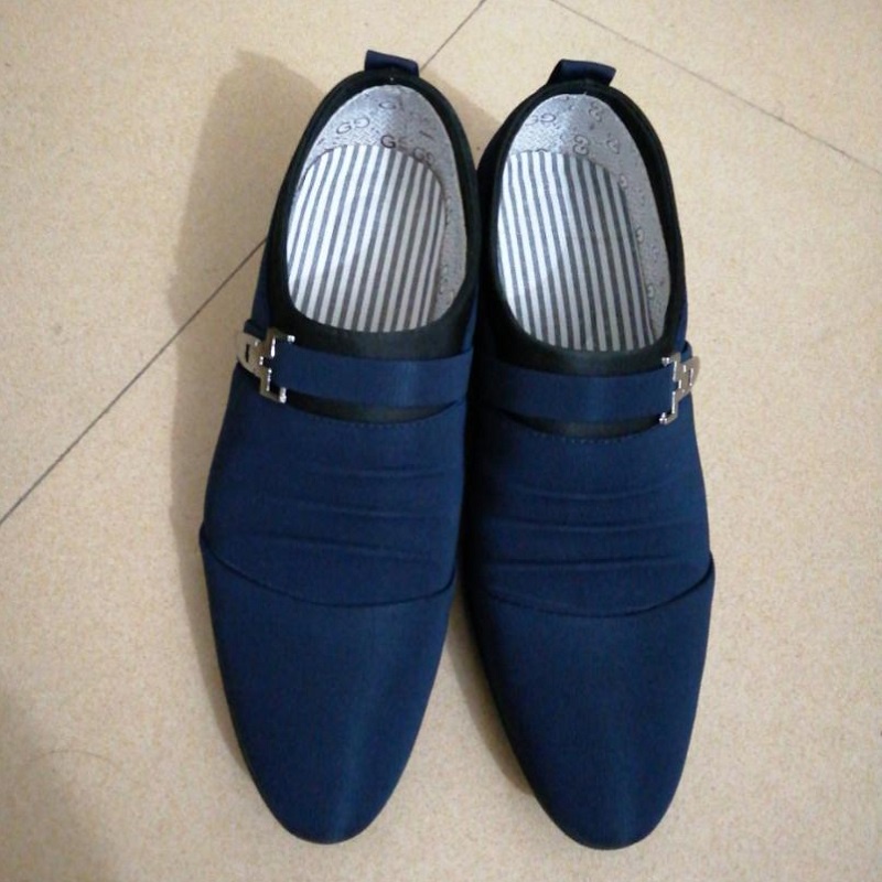 COD Import Sepatu Pria Pantofel Tanpa Tali Kerja Cantik Kantor Sepatu Formal Cowok Murah Hitam Pria Biru Sepatu Santai Keren 074