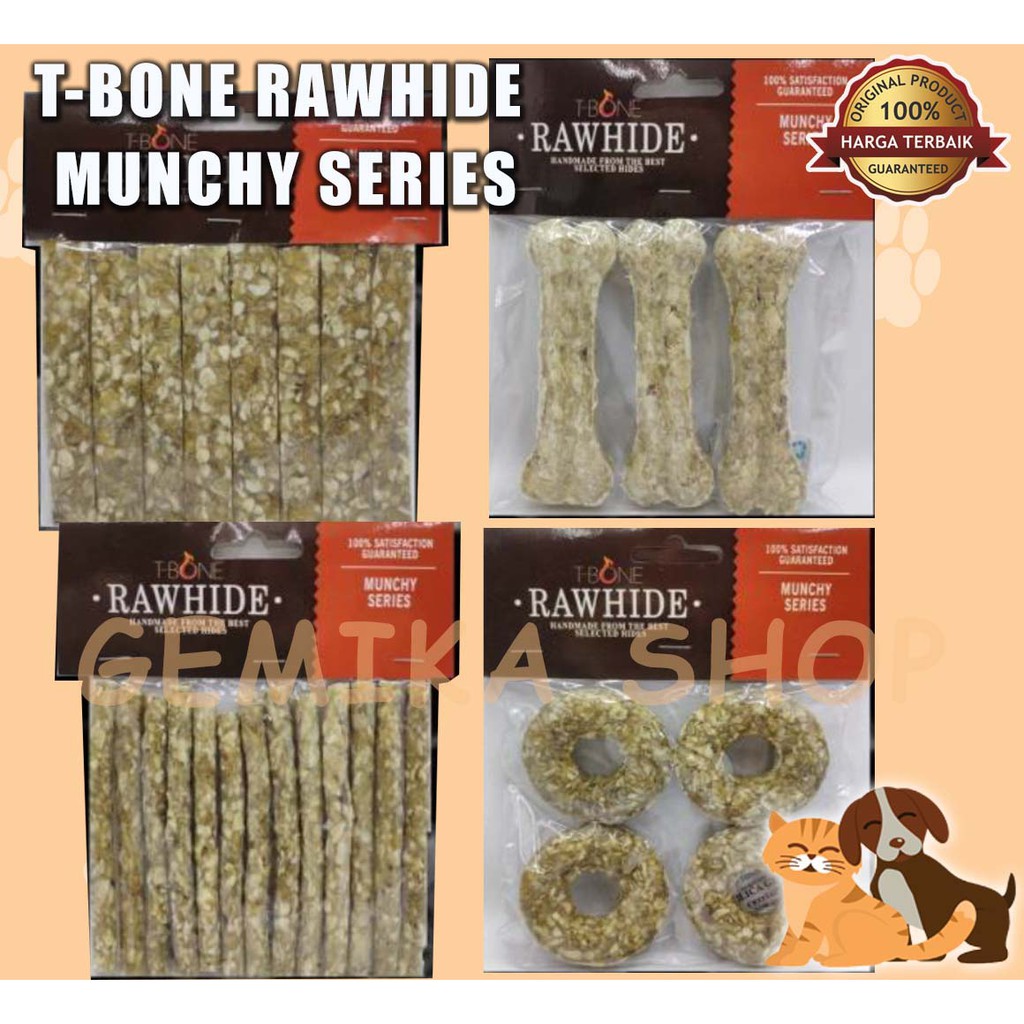 RAWHIDE T-BONE MUNCHY | SNACK ANJING | DOG FOOD