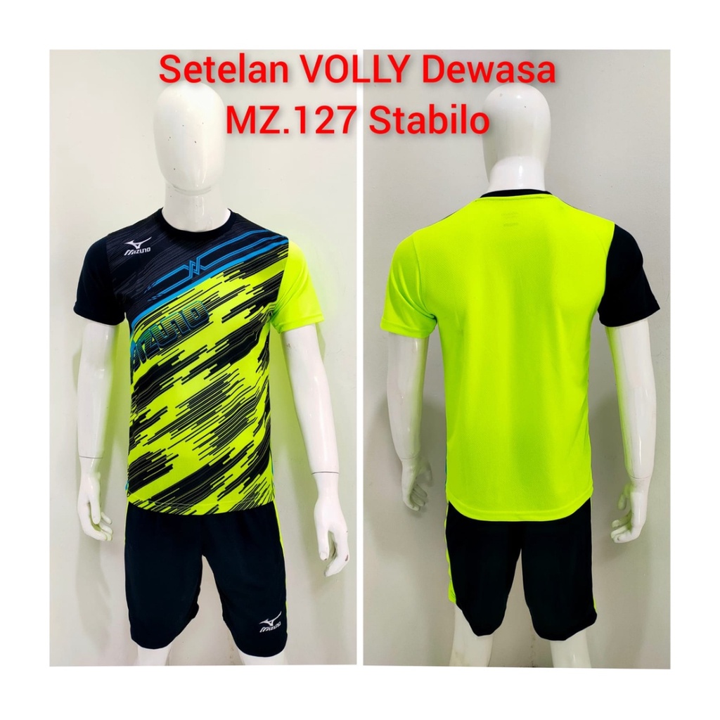 Baju voli pria jersey bola volly kaos celana setelan wanita dewasa t-shirt outfit seragam jarsey kostum olahraga pakaian print custom apparel sport jersy volley ball casual jersi suit MZ127 stabilo