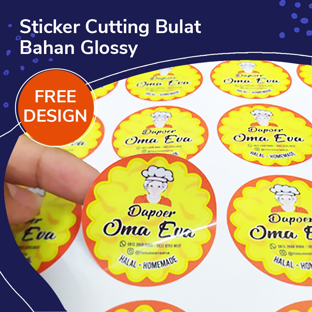 

Cutting Stiker Custom Label Olshop Kemasan Bulat Anti Air Waterproof Sticker Vinyl / Transparant