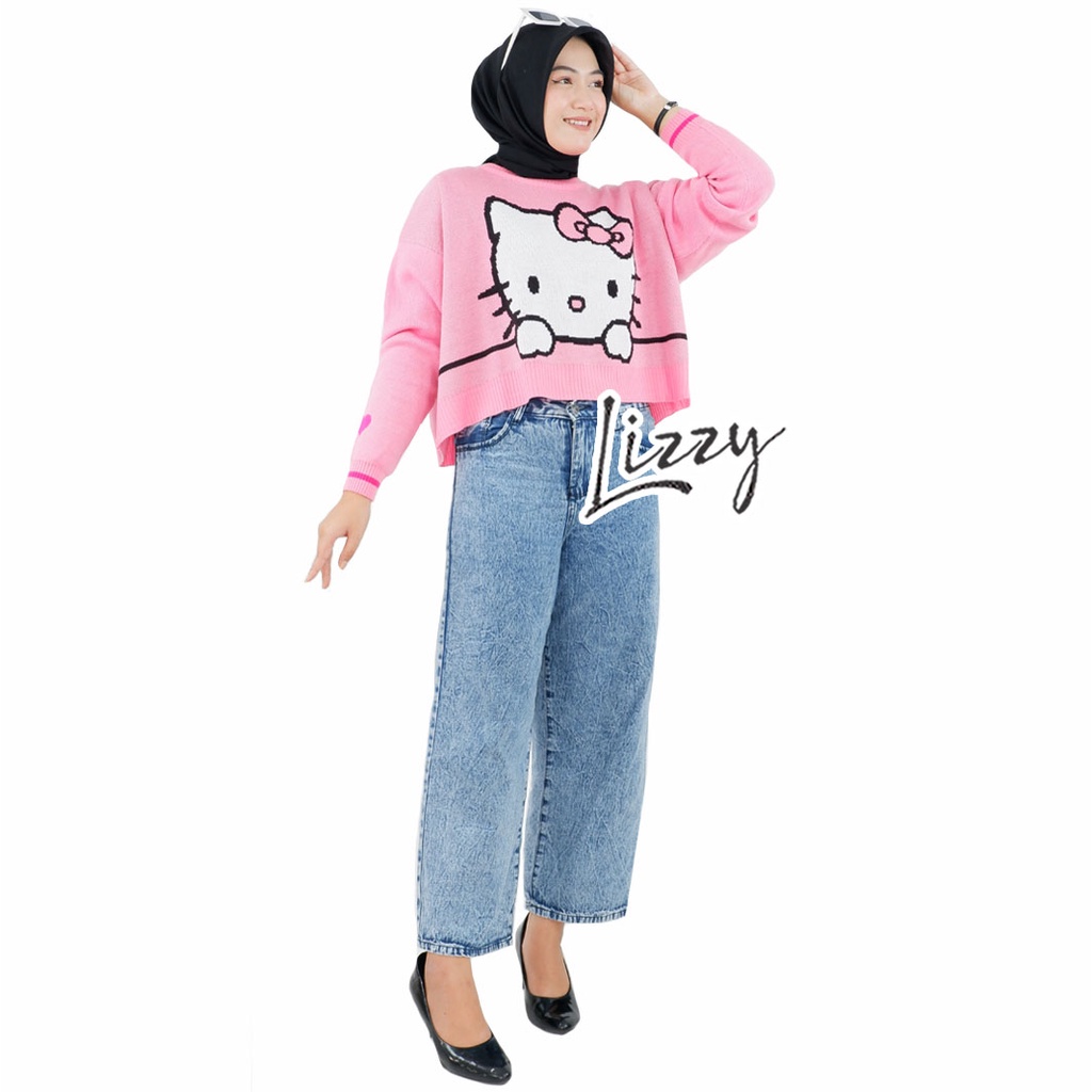 Lizzy - KOREAN KNITWEAR SWEATER CROP HK PREMIUM