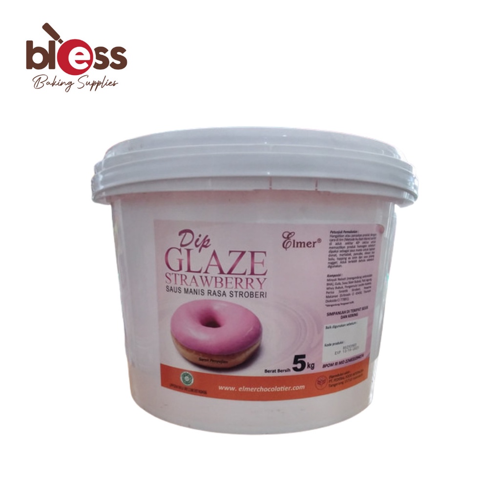 

ELMER GLAZE STRAWBERRY 5 KG / DOUGHNUT TOPPING DONAT DONUT PISANG NUGGET