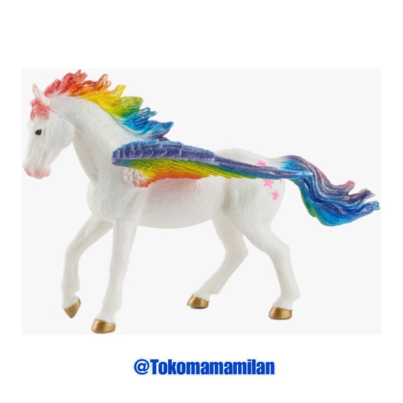 Mojo | Mojo Fun Animal Figurine Rainbow Pegasus / Unicorn – Fantasy Collection | Mainan Miniatur Bin