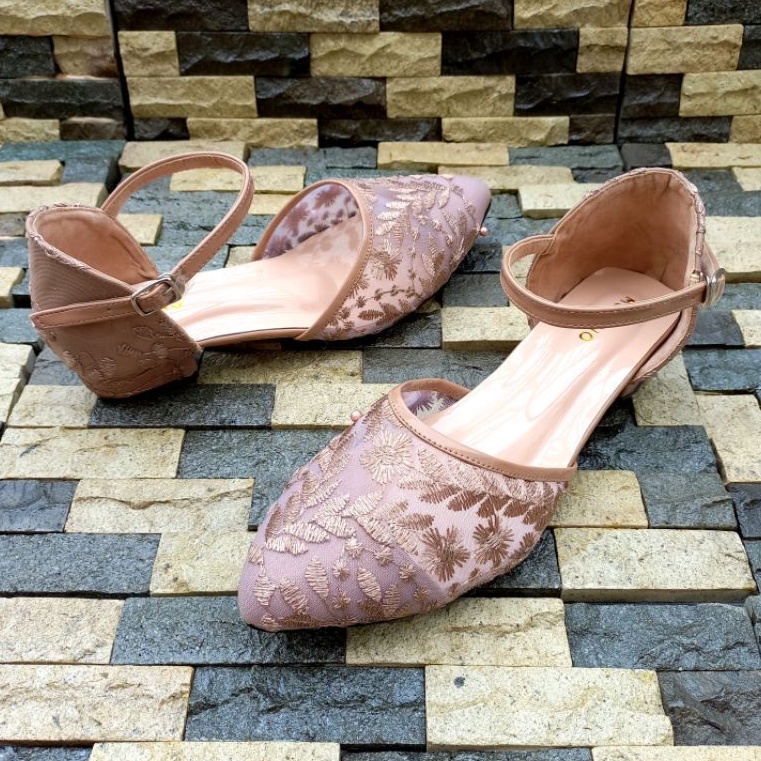 Wedding Shoes Murano Kania Mocca Brukat Size Jumbo 41-46