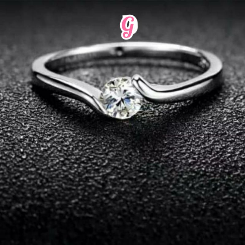 Cincin titanium 100% anti karat tidak alergi Silver colour