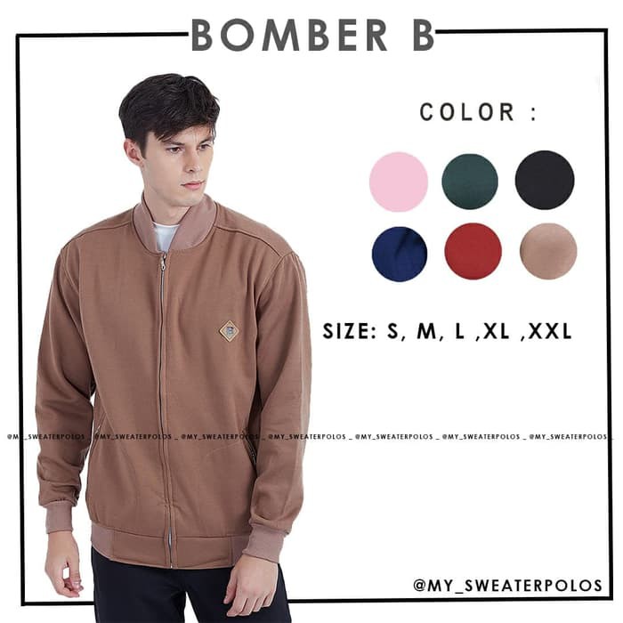 [Tampil Lebih Keren] Jaket Jeans Pria Cowok Senwash Bomber Denim  IE590 Jaket Fleece Size Xxl