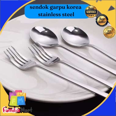 Sendok Garpu Korea / Alat Makan Sujeo Korean Spoon Fork Set Stainless