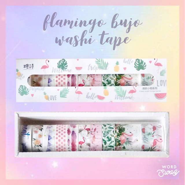 

Flamingo Bujo washi tape / sticky notes / memo pad / planner / sticker