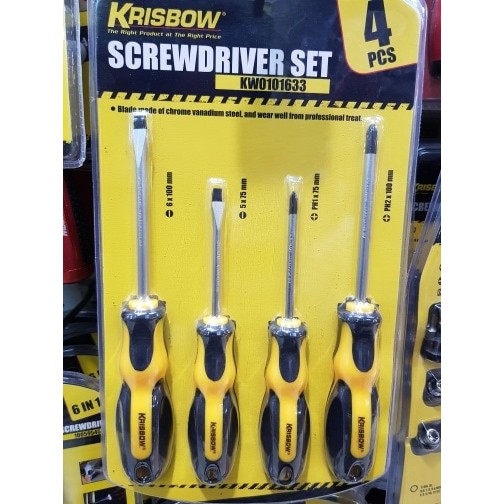 Screwdriver Set isi 4/ Obeng Set Krisbow 4pcs