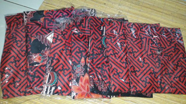 Batik Couple Keluarga - Couple Batik Indonesia Sarimbit Gamis Familly Set Hrb026 Batik Putra Hadi