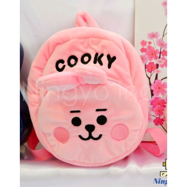 TAS BONEKA BTS / TAS RANGSEL ANAK / Tas Ransel Anak TK / PAUD / Tas   Boneka BTS   Karakter BT21