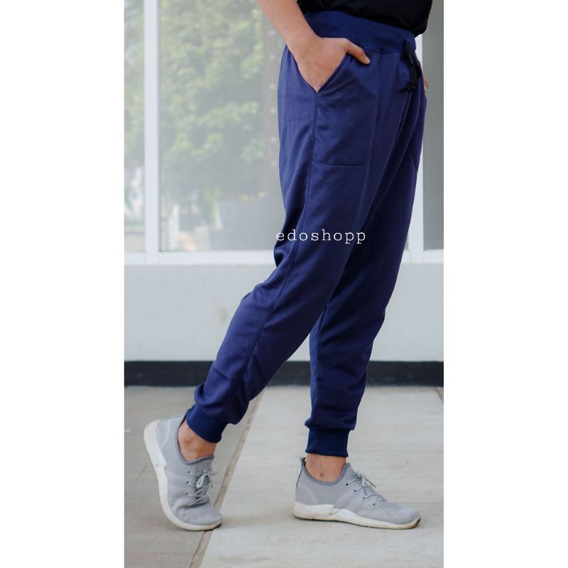 Celana Jogger Joger panjang Trening Training pria Wanita (Navy 27 hingga)