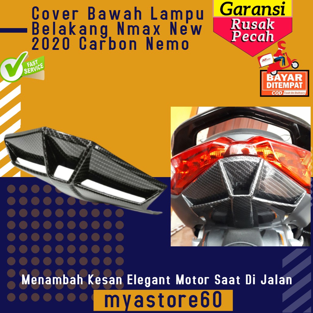 Tutup Bawah Lampu Belakang Nmax New 2020 Carbon Nemo / Tutup Lampu Variasi Nmax Aksesoris Nmax 2020