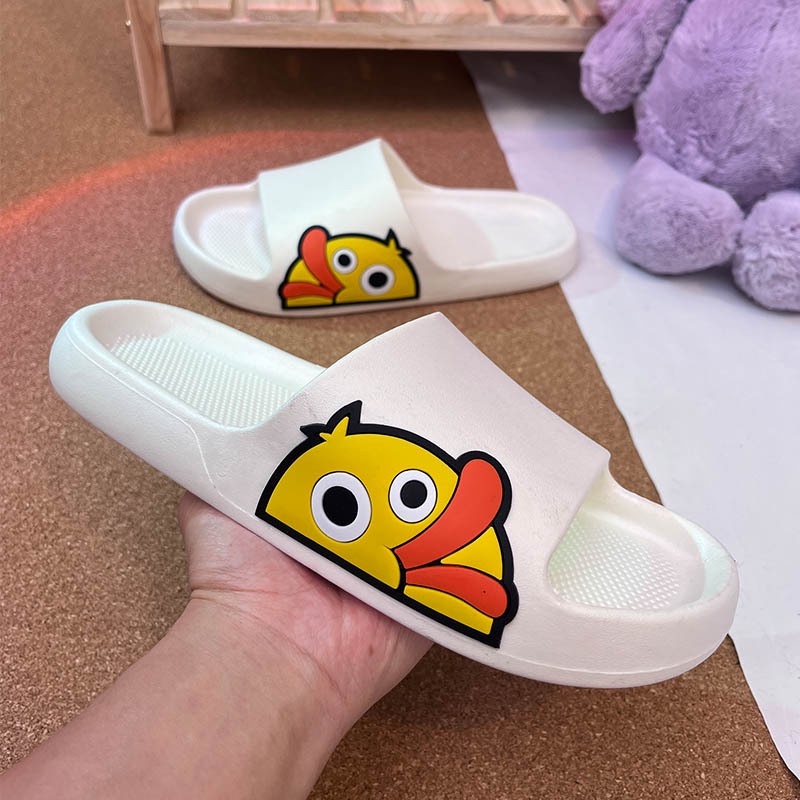 ☀ACCBAYI☀ SF02 Sandal Slop Motif Panda / Sandal Slop Motif lOVE /  Sandal Fashion Wanita / Sandal Lucu & Imut / Slip Sandal Cewek Sandal Import-DUCT PUTIH