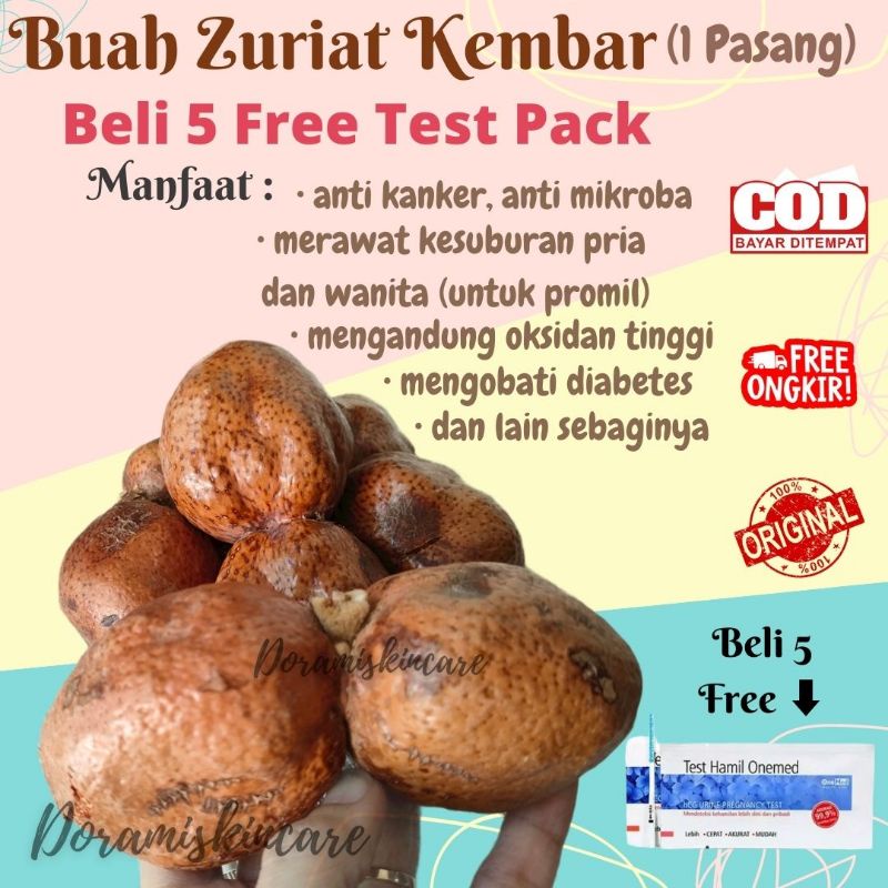 

(Beli 5 Free 1 Test Pack ) Buah Zuriat Kembar Mesir (Satuan / Sepasang) untuk Progam Hamil Promil