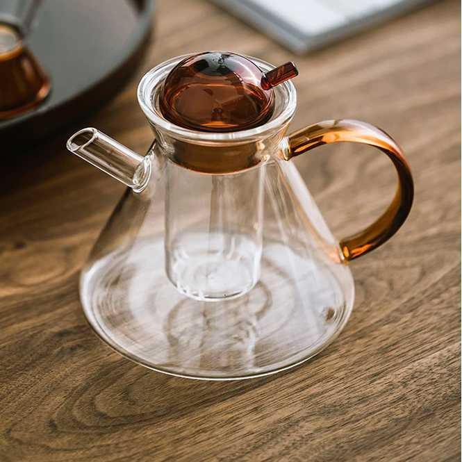 Teko Pitcher Teh Filter Infuser Borosilicate Glass 580ml - KT25 - Brown