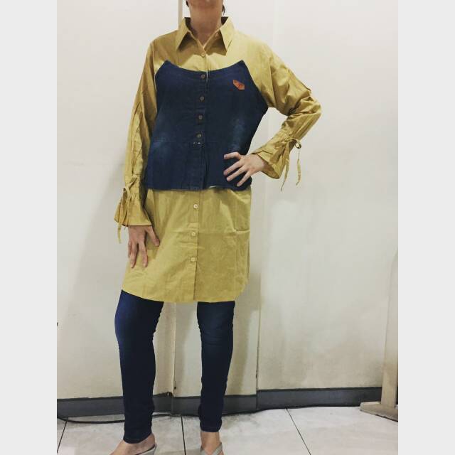 Kemeja terusan jeans