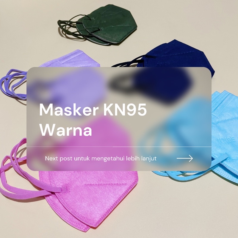 Masker KN95 ECER Warna Tali Warna Bahan Tebal Per Pc