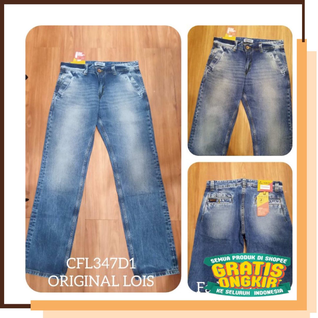 Clana Katun denim New Cowok Anak Laki laki / Celana Jeans Pria Original Lois CFL/S347D1 Biru dan Hit