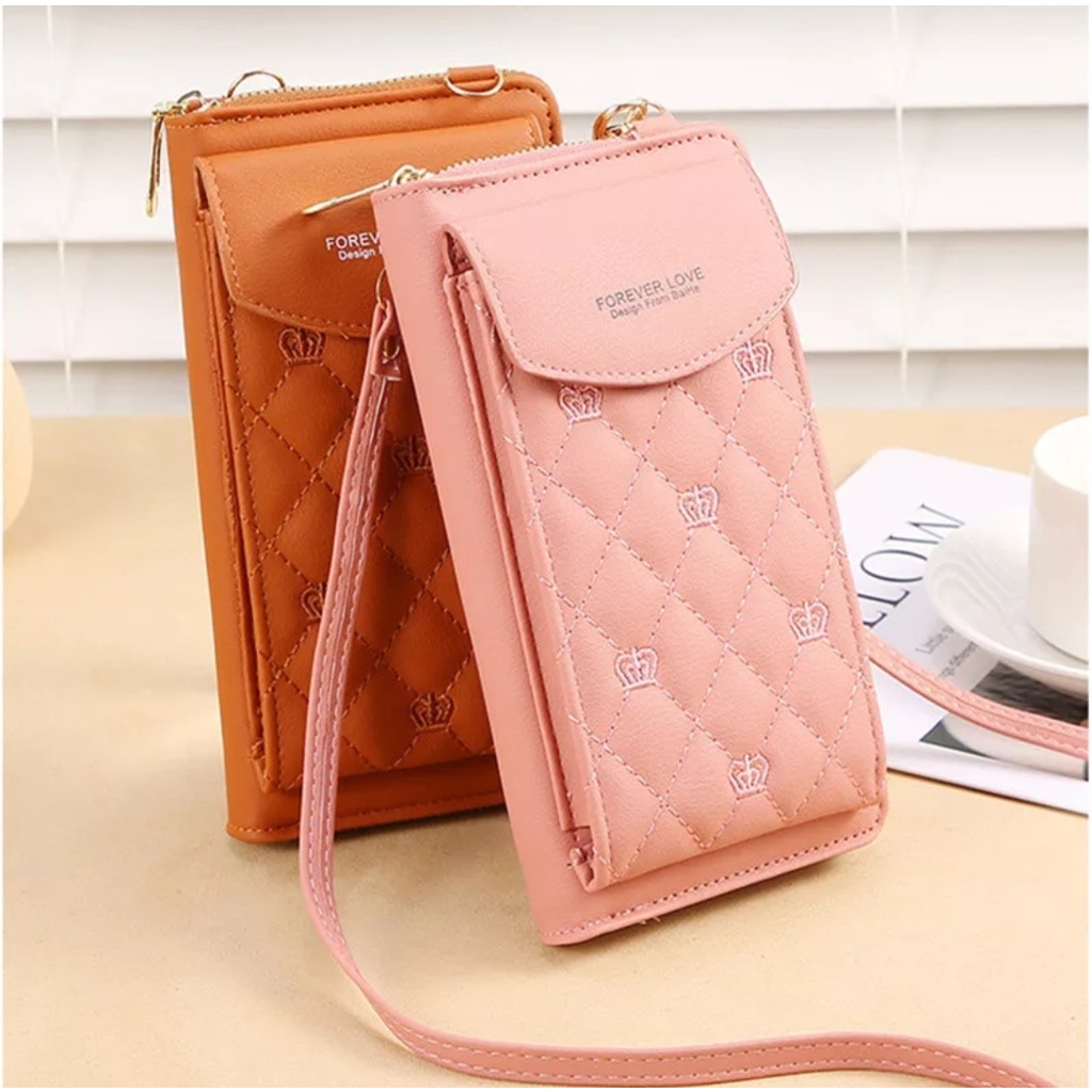 ASFOUR - Tas Selempang Bordir Mahlota Kulit Wanita Dompet Hp Cewek Tas Multifungsi Mini Bag