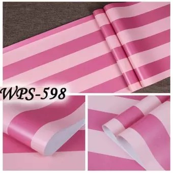 Wallpaper Dinding Motif Garis Lurus Putih Ping Ukuran Panjang 10 Meter x Lebar 45 CM