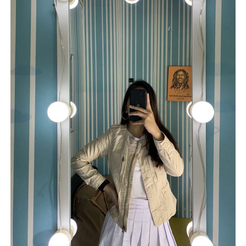 SHIPS BEIGE SKLIN OUTER CEWEK JAKET WANITA THRIFT PRELOVED SECOND LUCU