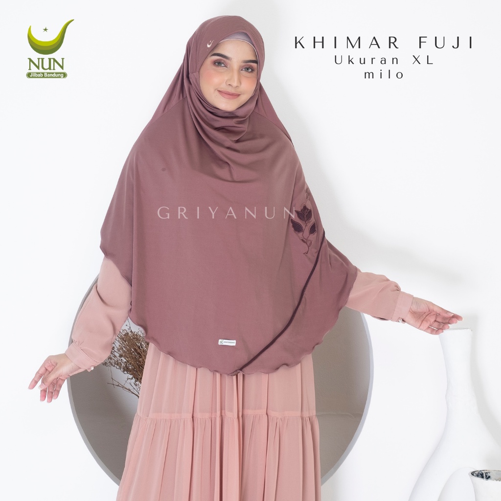 Fuji Khimar NUN JILBAB / khimar non antem / khimar spandek / jilbab instan spandek / Jilbab PET jadu