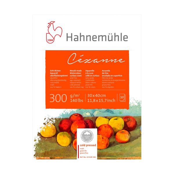 

Hahnemuhle Cezanne 30x40cm Cold Pressed 300gsm Watercolor Paper Block