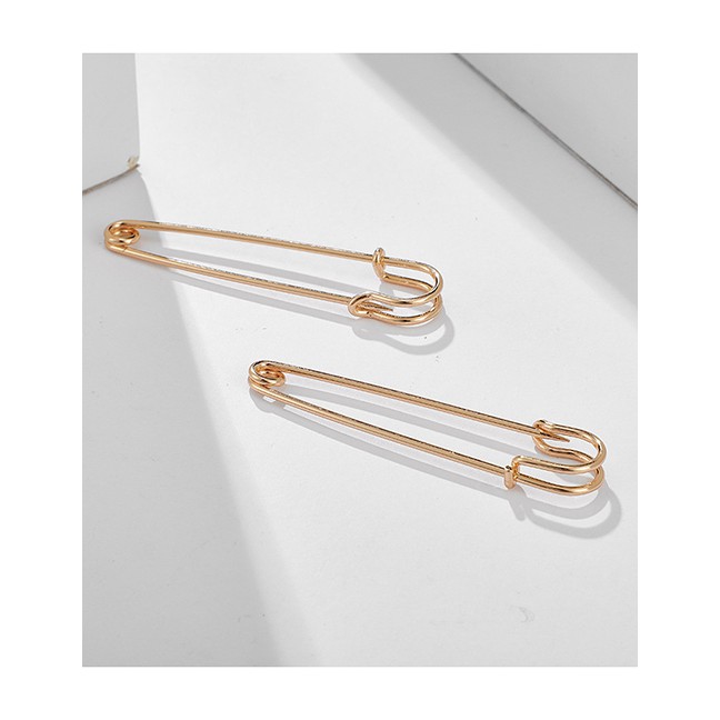 LRC Anting Tusuk Fashion Golden Geometric Alloy Paper Clip D64368