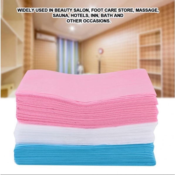 Disposable Bed Sheet Alas Sprei Hotel Rumah Sakit Salon Klinik White Blue Pink