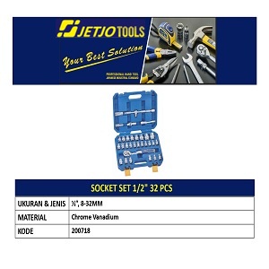 Socket Set 32 Pcs JETJO TOOLS 200718 / Socket Set 1/2" 6 PT LAKONI PRO / PROMO
