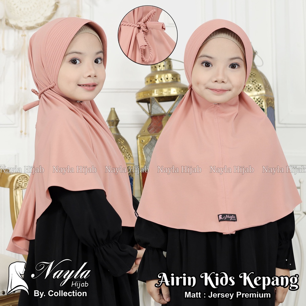 Kerudung Anak Tali Kepang AIRIN KIDS KEPANG Hijab Instan Anak Jersey Airis Terbaru Nayla Hija'b