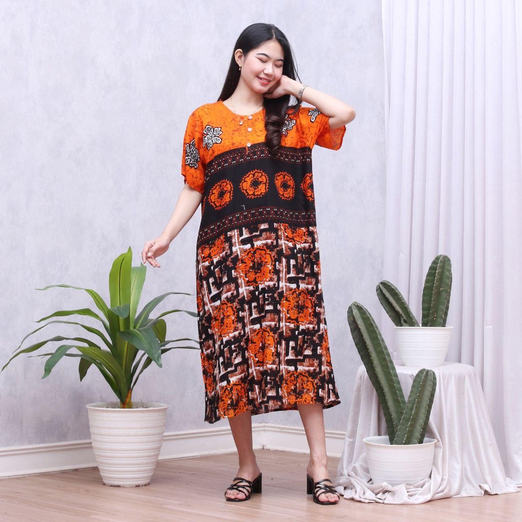 Daster batik SILVANA Daster Busui  Daster cantik  Baju tidur  Baju santai  Baju batik