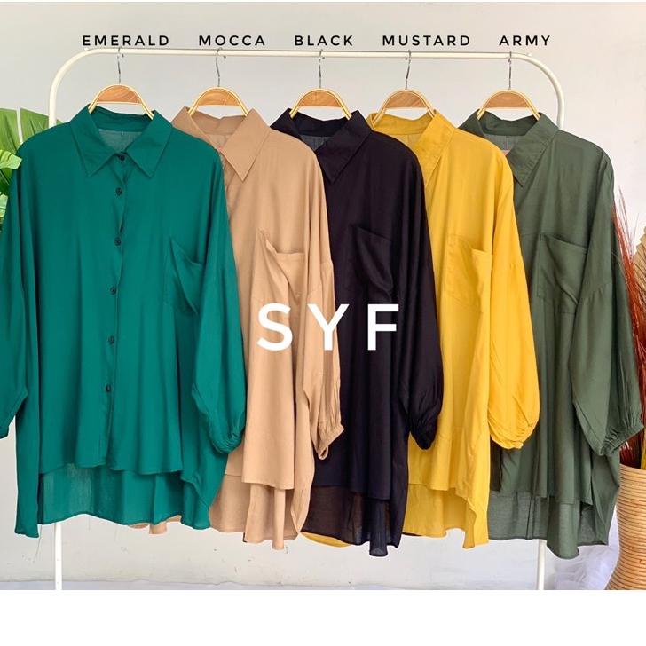 KEMEJA OVERSIZE KATUN RAYON LENGAN BALON JUMBO /KEMEJA JUMBO XXL 국