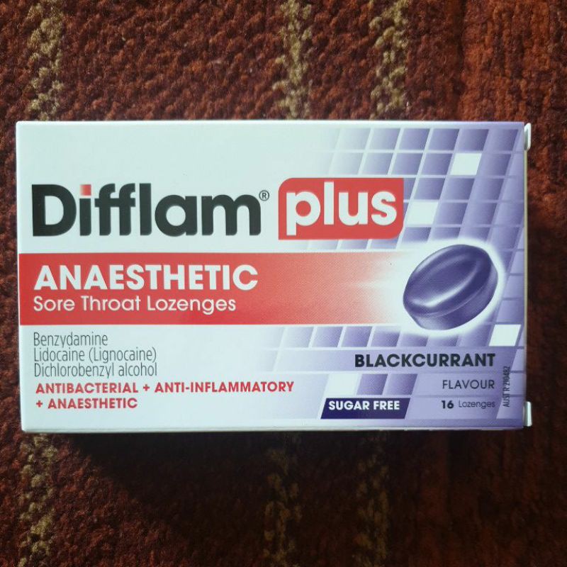 Difflam plus blackcurrant 16
