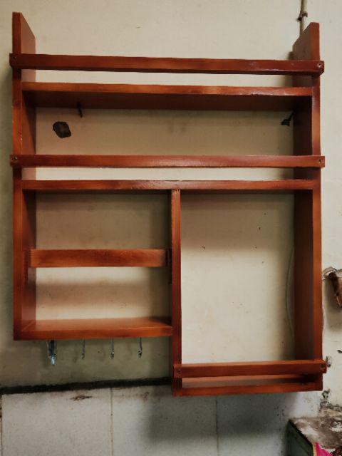 Rak Bumbu Dapur Susun Kayu Ukuran 50x60x9