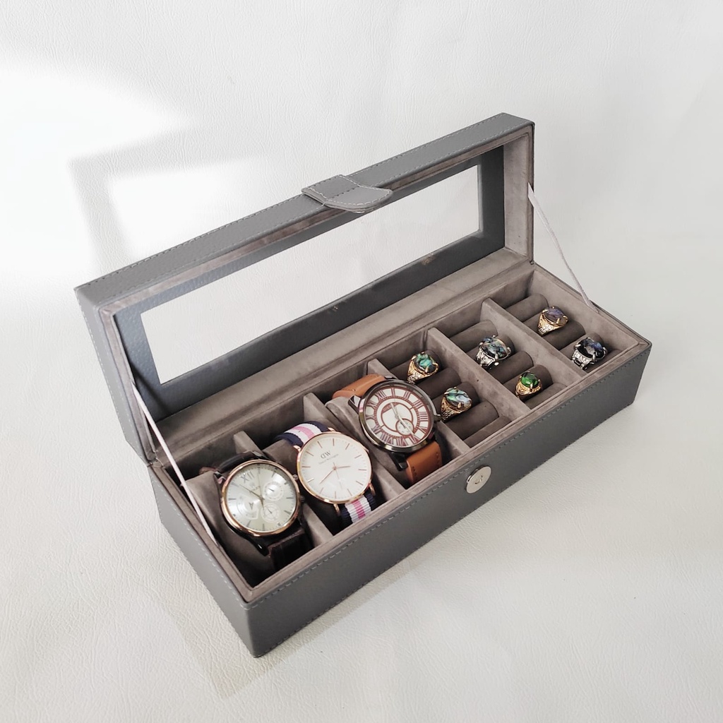 Tempat Jam Tangan isi 3 Mix Kotak Cincin Universal / Watch Box and Ring Box PROMO