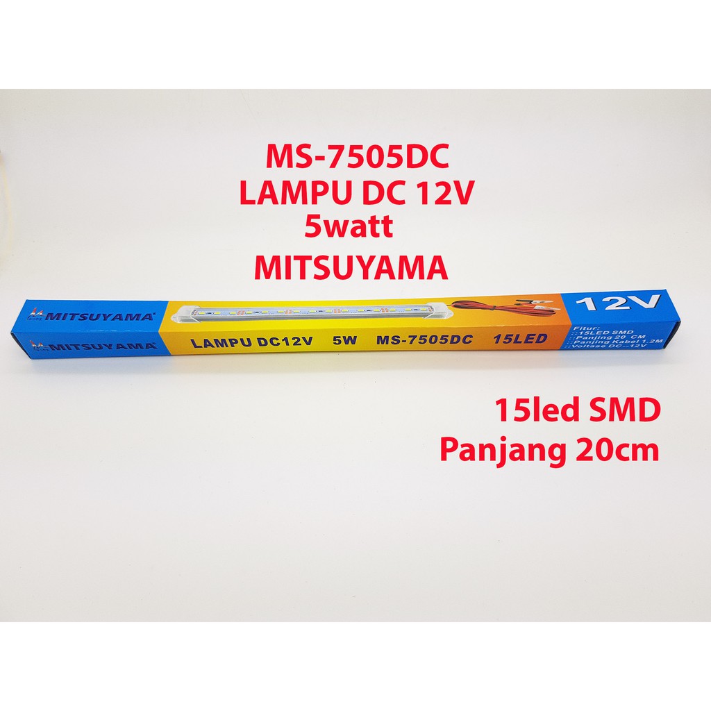 MITSUYAMA MS-7505 lampu led DC 12v T5 20cm 15LED SMD cahaya putih