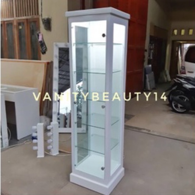 lemari kaca / tas 1 pintu