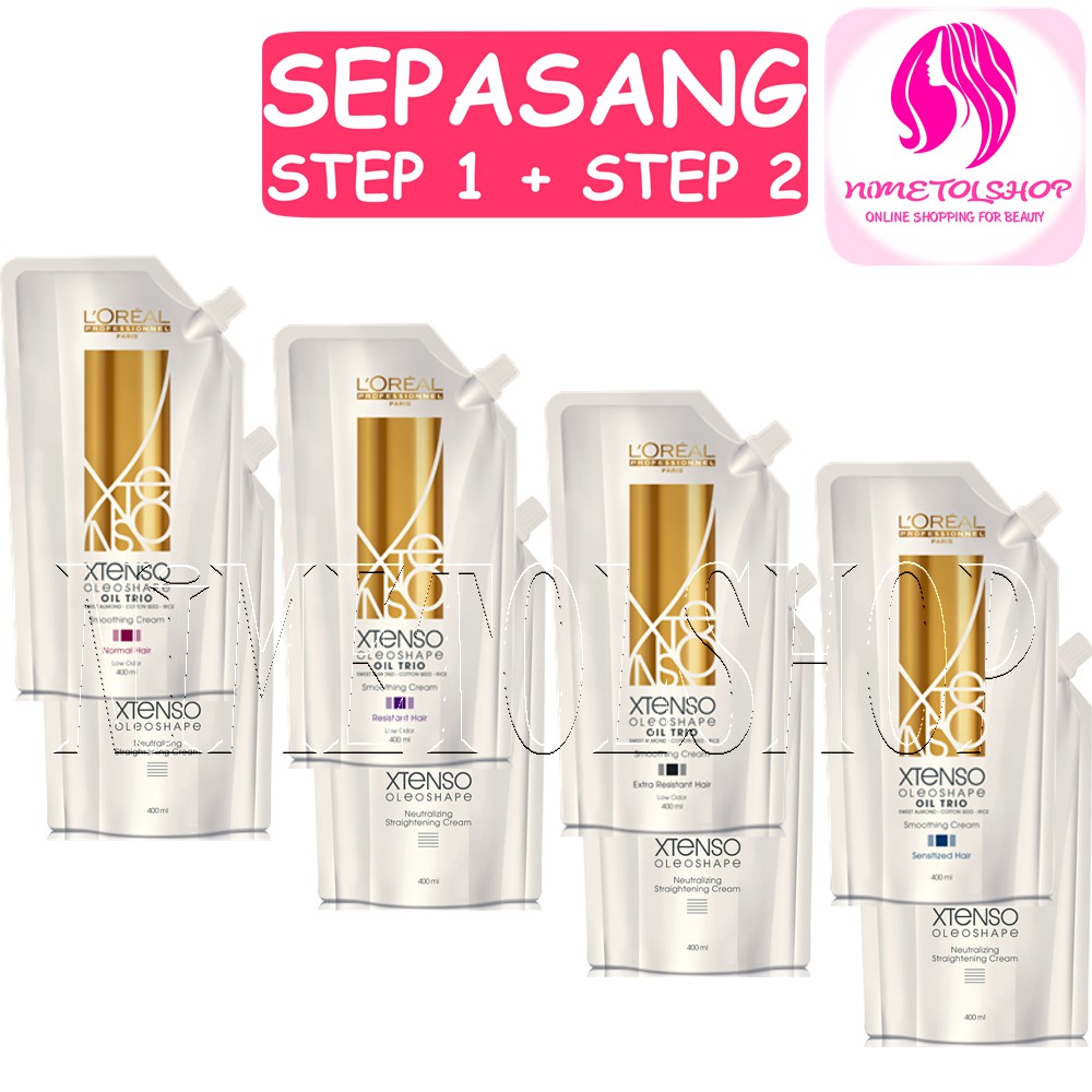 Jual LOREAL Xtenso Smoothing 400ml X2 STEP (Step 1 + Step 2) L'oreal