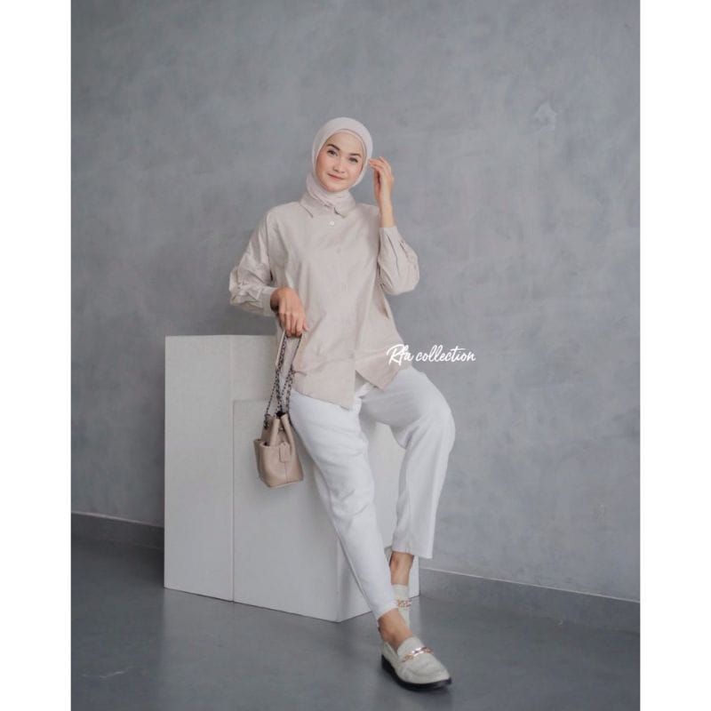 Nelka linen shirt // kemeja wanita oversize linen terbaru