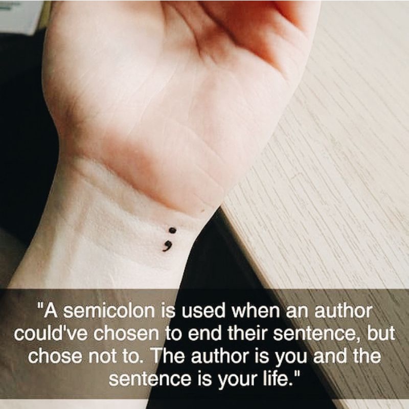STICKY TATTOO TEMPORARY TATO TEMPORER CUSTOM semicolon titik koma kehidupan life hope harapan
